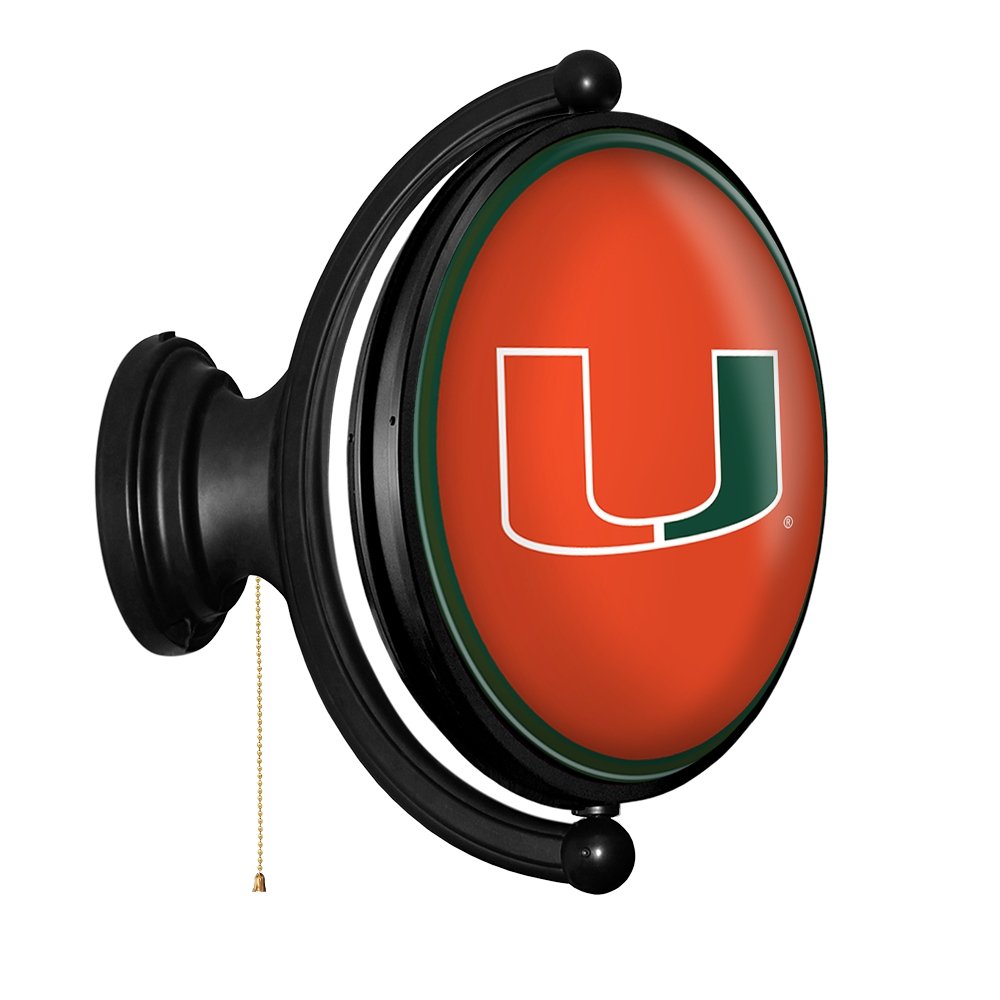 Miami Hurricanes Original Oval Rotating Lighted Wall Sign - The Fan-Brand