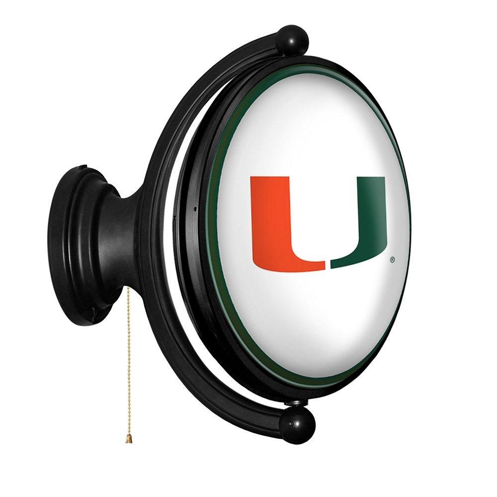 Miami Hurricanes Original Oval Rotating Lighted Wall Sign - The Fan-Brand