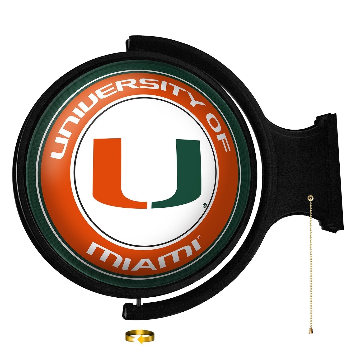 Miami Hurricanes Combined U and Mascot - Rotating Lighted Wall Sign