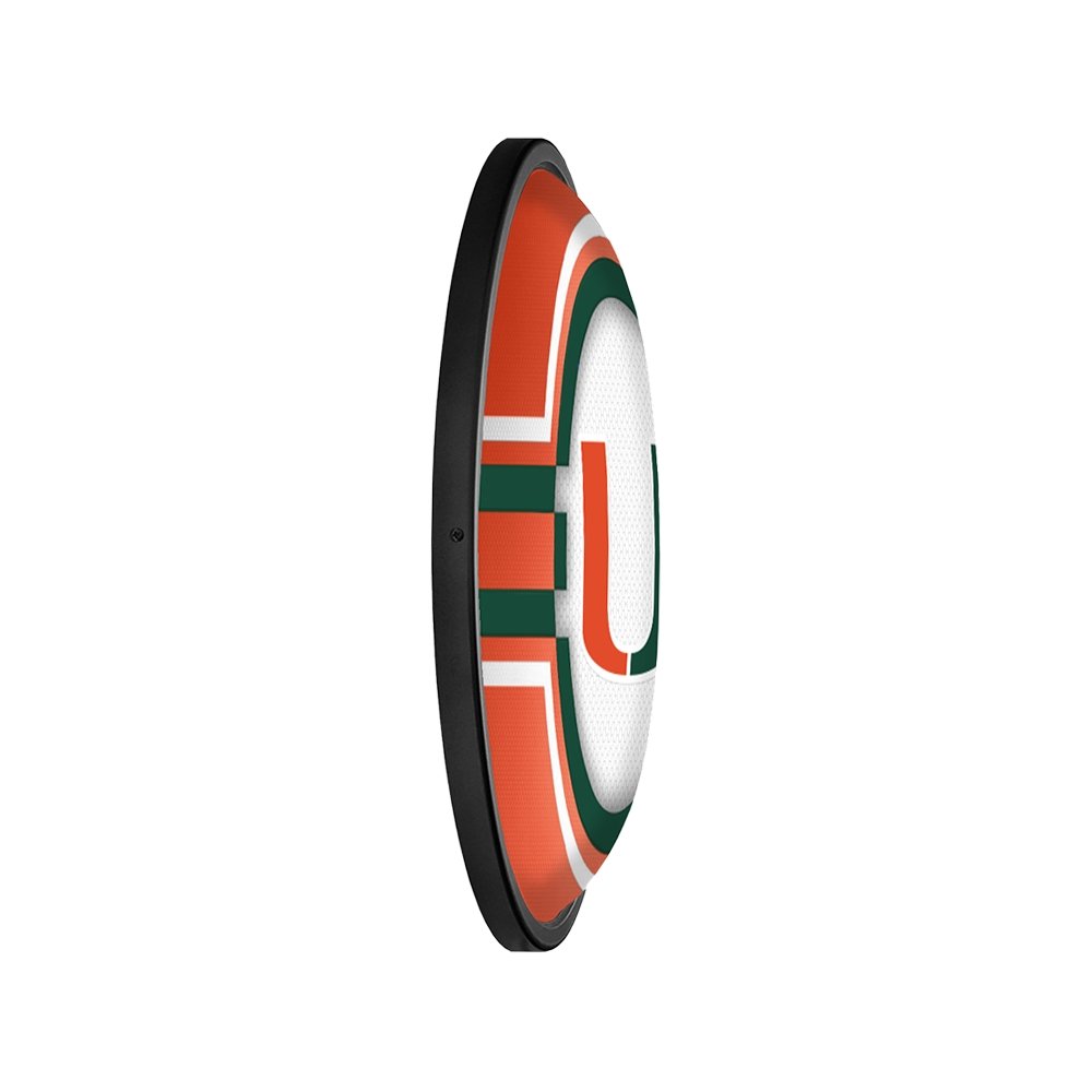 Miami Hurricanes Oval Slimline Lighted Wall Sign - The Fan-Brand