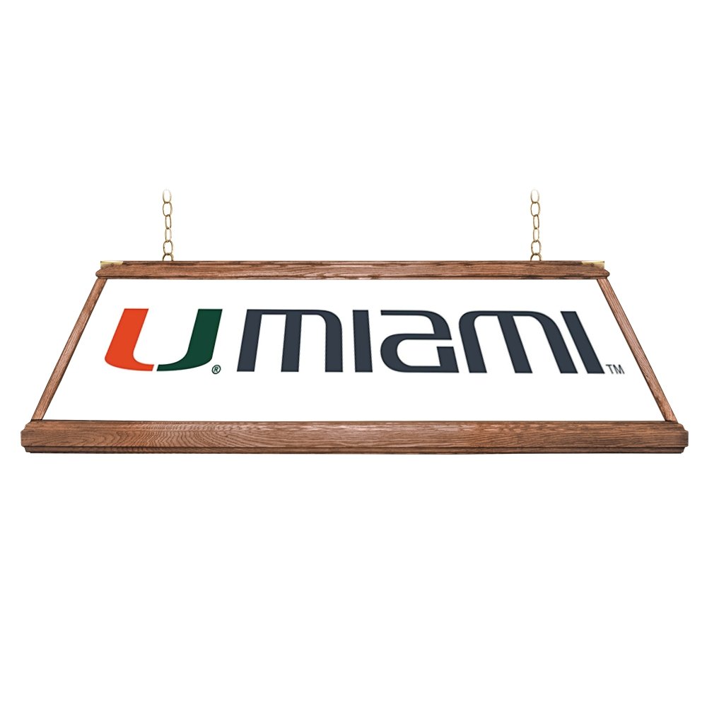 Miami Hurricanes Premium Wood Pool Table Light - The Fan-Brand