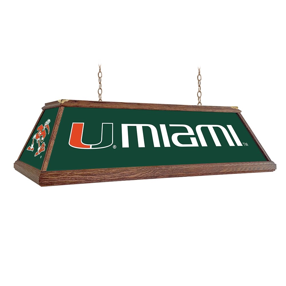 Miami Hurricanes Premium Wood Pool Table Light - The Fan-Brand
