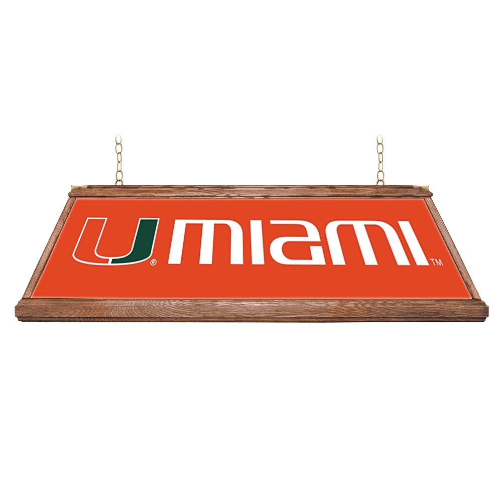 Miami Hurricanes Premium Wood Pool Table Light - The Fan-Brand