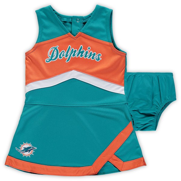 Miami Dolphins Baby 2 Piece Cheerleader Set Aqua/Orange