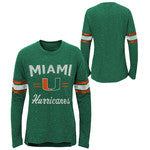 Miami Hurricanes Youth Girls Miami U Long Sleeve T-Shirt - Green