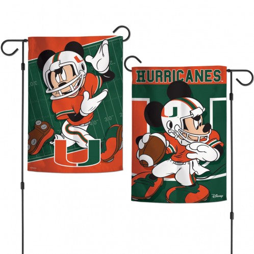 Miami Hurricanes Mickey Disney Garden Flag - 12.5" x 18"