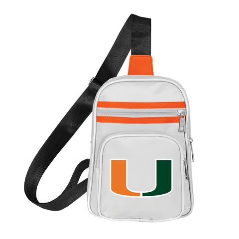 Miami Hurricanes Mini Crossbody Backpack - White Strap