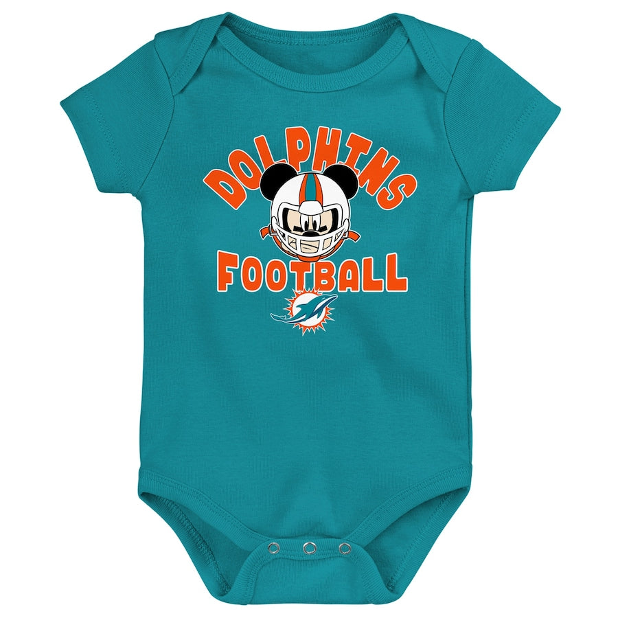 Miami Dolphins Newborn & Infant Disney Lil Champ Bodysuit - Aqua