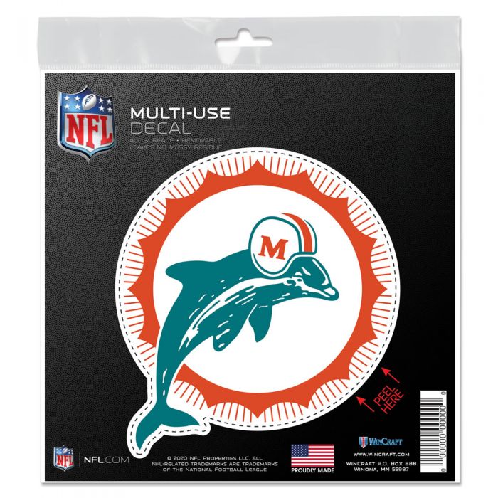 Miami Dolphins Vintage 4.5 Inch Multi-Use Decal
