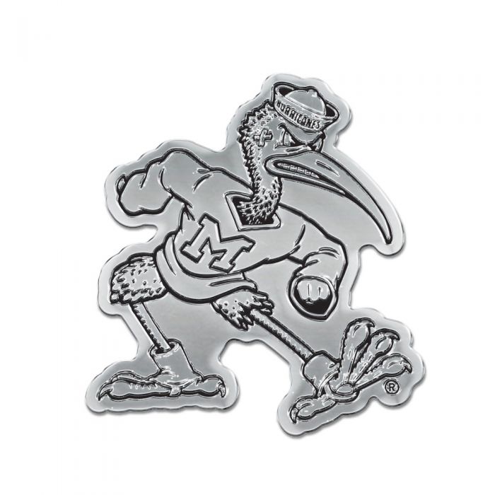 Miami Hurricanes Premium Chrome Metal Ibis Auto Emblem