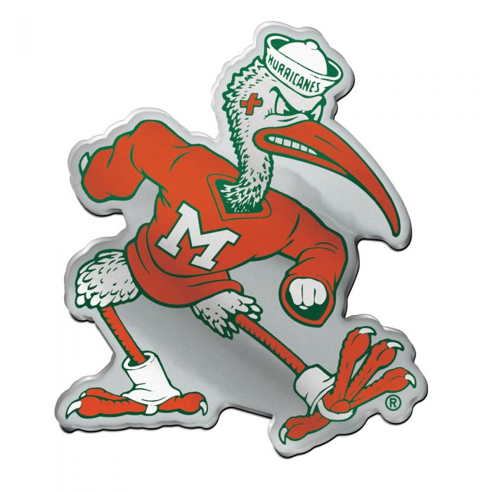 Miami Hurricanes Acrylic Metallic Auto Emblem - Sebastian