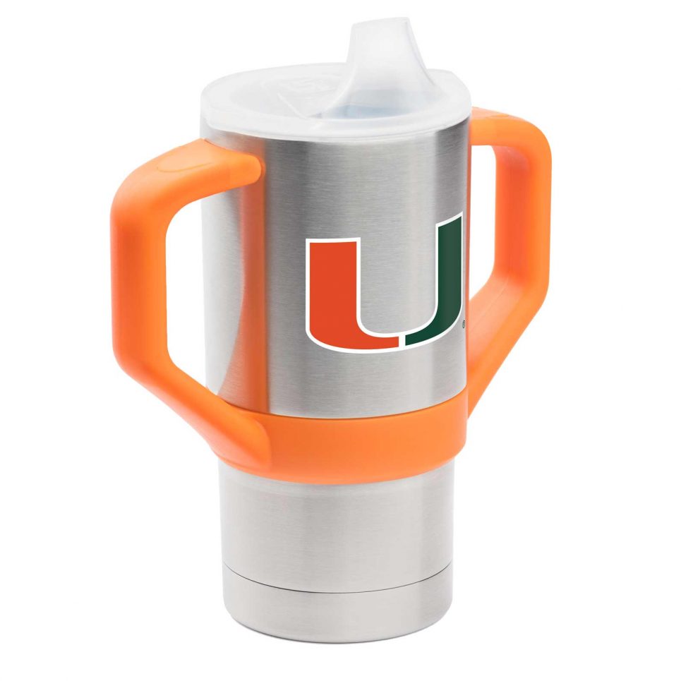 Miami Hurricanes 8oz Striped Sippy Cup - Stainless