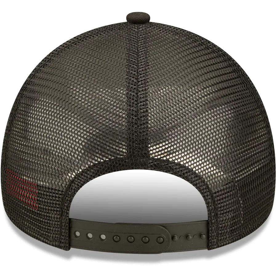 Miami Marlins New Era x Alpha Industries A-Frame 9FORTY Trucker Snapback Hat - Black