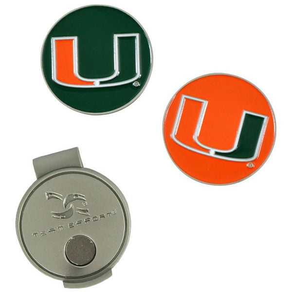 Miami Hurricanes Golf Hat Clip and Ball Marker Set