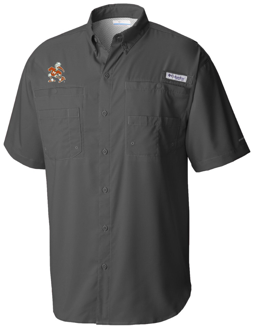 Miami Hurricanes Columbia PFG Tamiami Shirt Sebastian Logo - Forged Gray