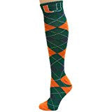 Miami Hurricanes Argyle Socks - CanesWear at Miami FanWear Footwear & Socks Donegal Bay CanesWear at Miami FanWear