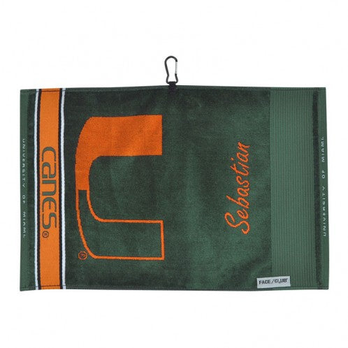Miami Hurricanes Premium Jacquard Face/Club Golf Towel 16" x 24"b