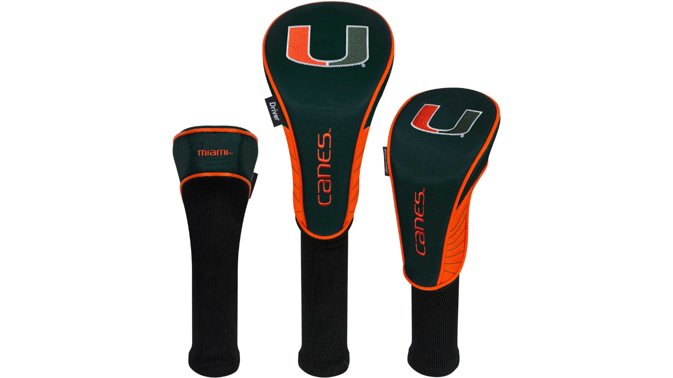 Miami Hurricanes Golf Headcover Set of 3 - Hybrid, Driver, Fairway