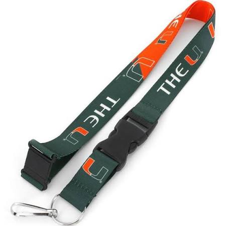 Miami Hurricanes Reversible Lanyard The U - Green/Orange