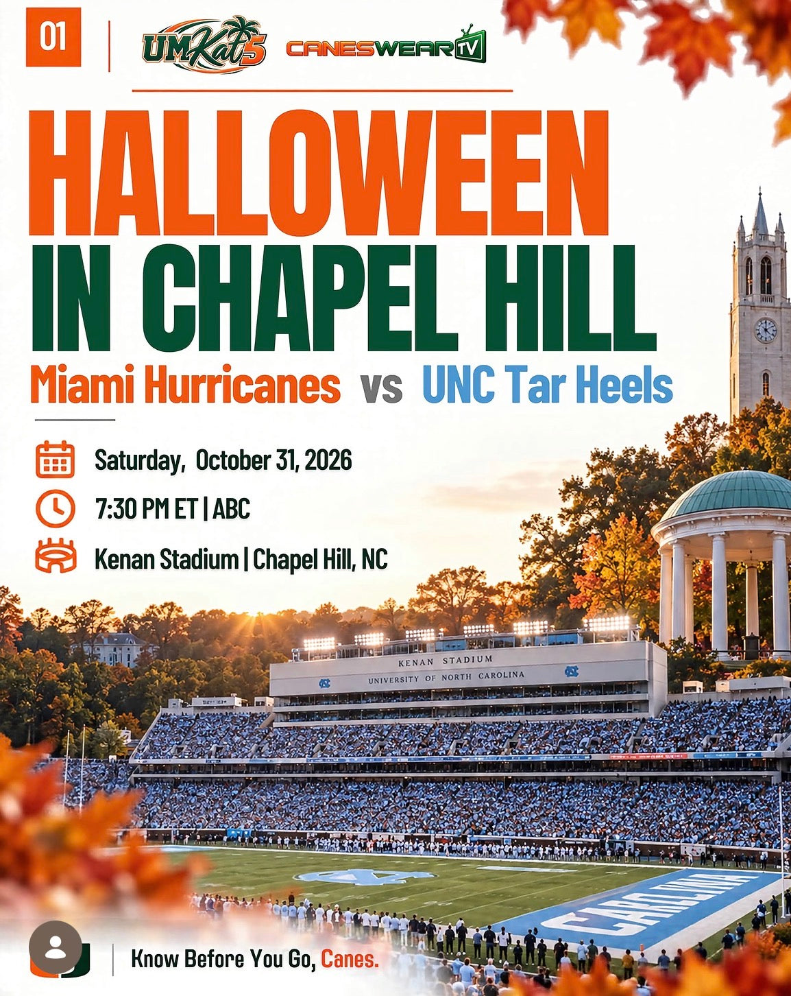 Miami at UNC 2026: The Ultimate Hurricanes Fan Guide to Halloween in Chapel Hill