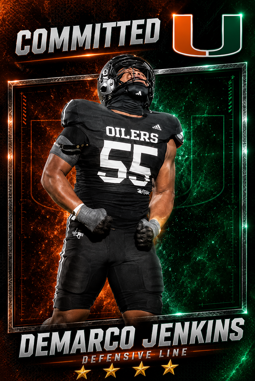 4-Star Nose Tackle DeMarco Jenkins Commits to Miami!
