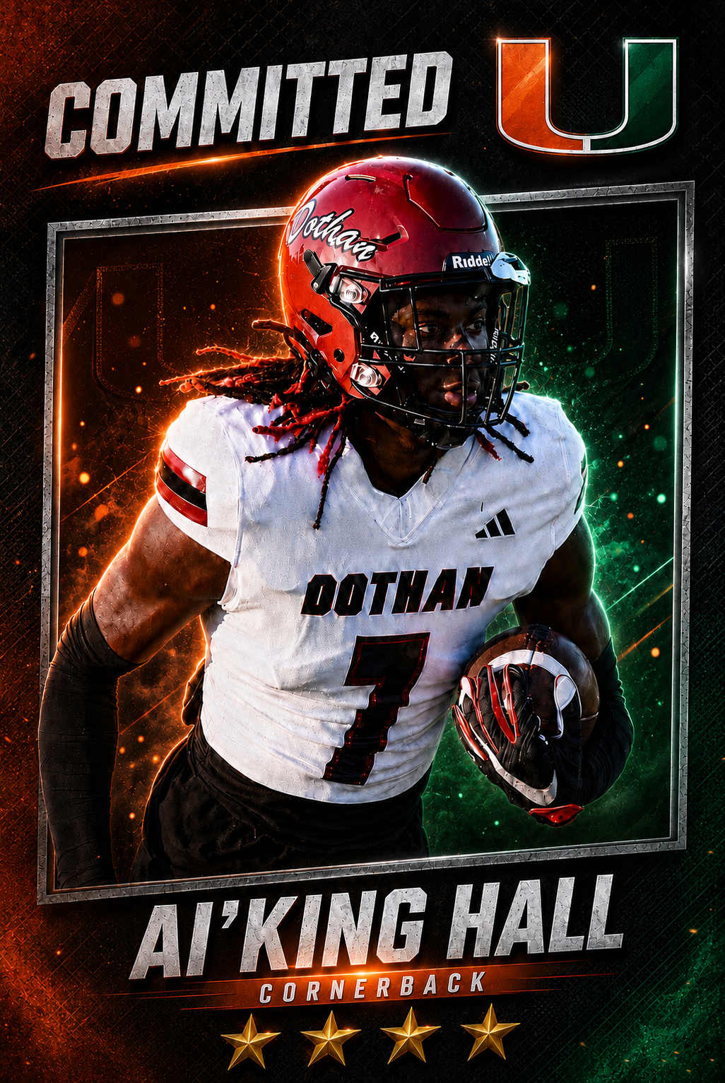 Four-Star Cornerback Ai'King Hall Flips Commitment from Oregon to Miami!
