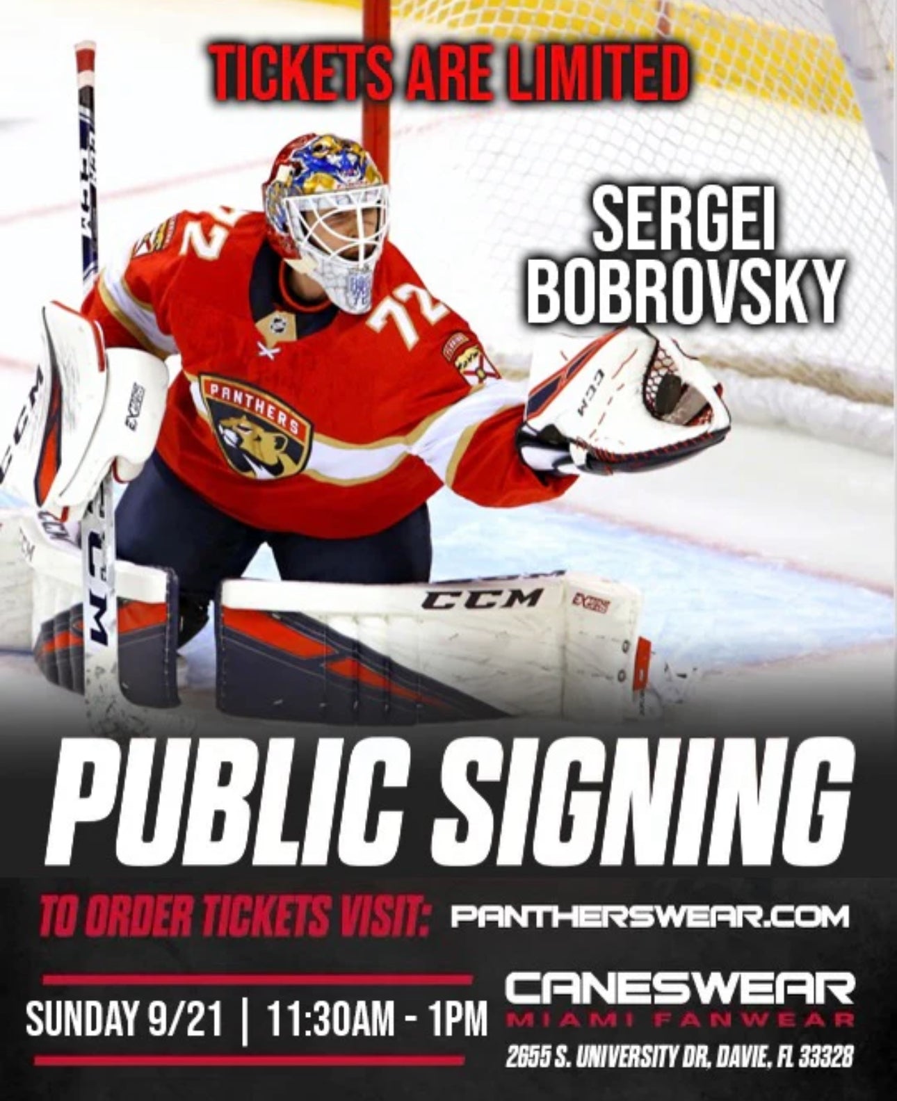 Sergei Bobrovsky Autograph Signing