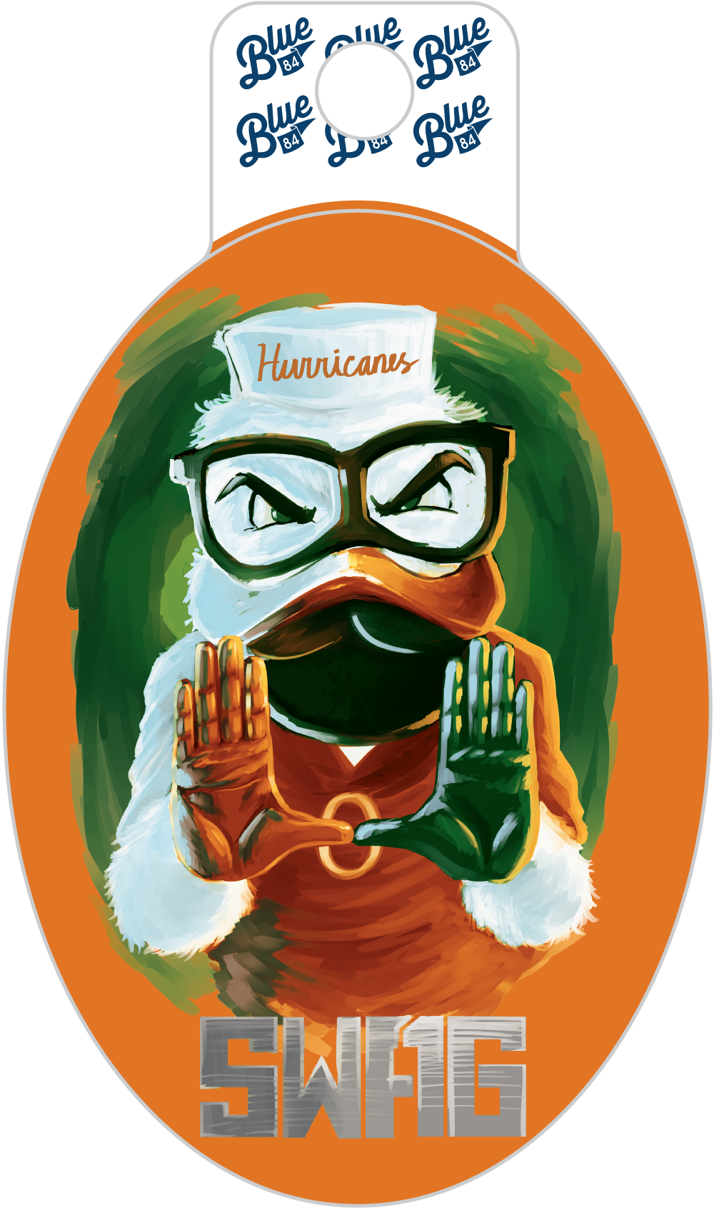 Miami Hurricanes Blue 84 Sebastian SWAG Decal