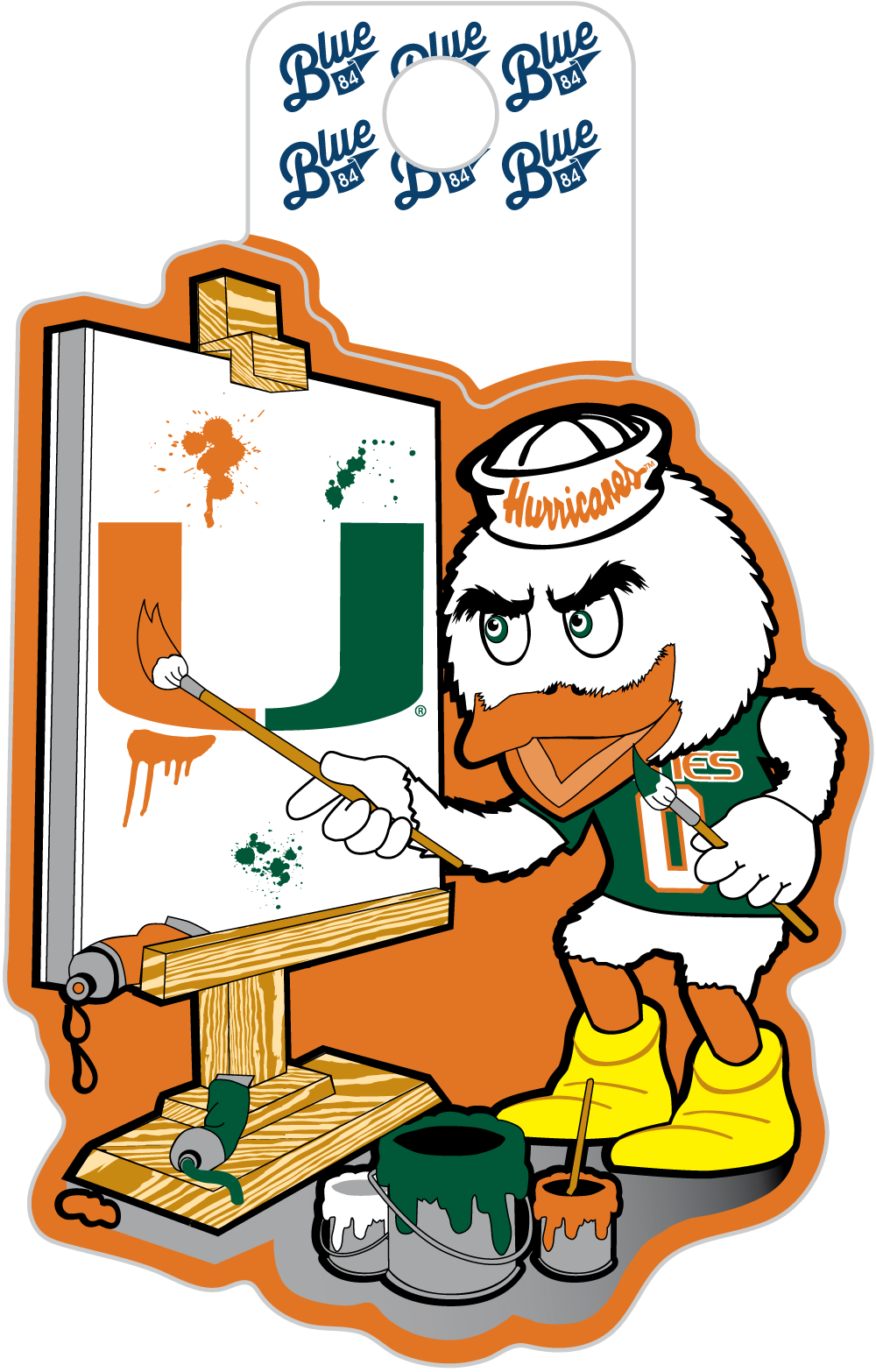 Miami Hurricanes Blue 84 Sebastian Painting Decal