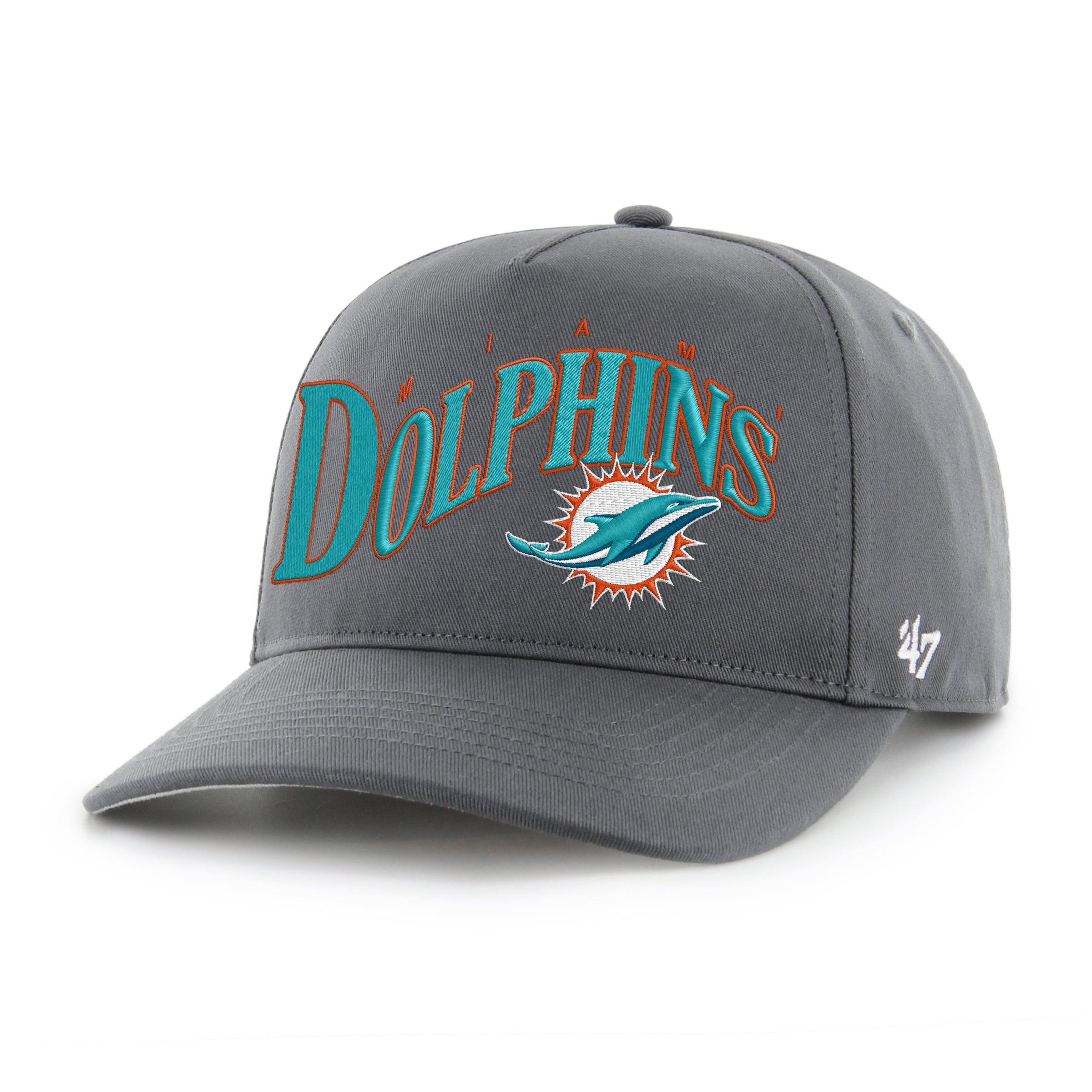 Miami Dolphins '47 Brand Wave Hitch Adjustable Hat - Charcoal