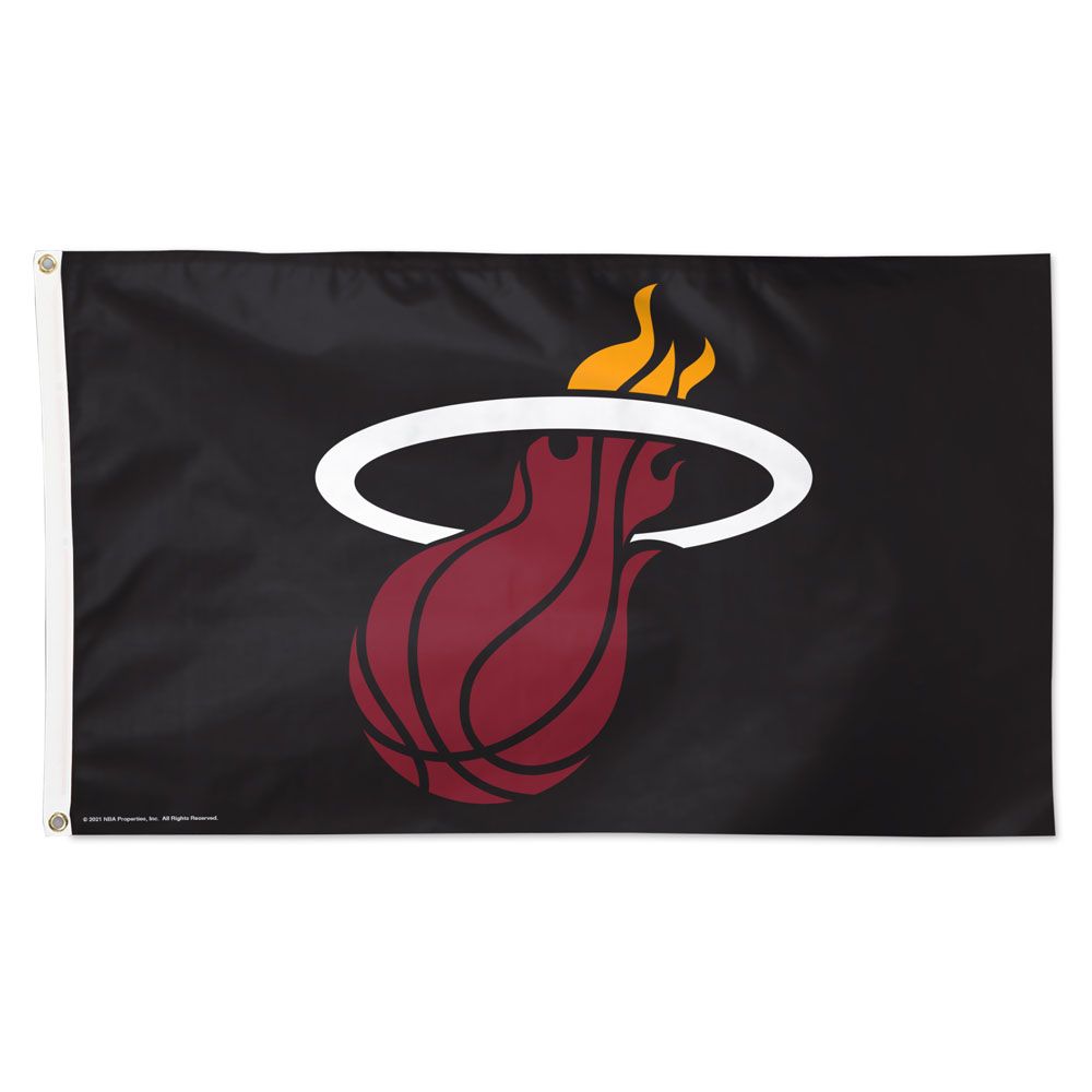 Miami Heat Primary Logo 3x5 Deluxe Flag - Black