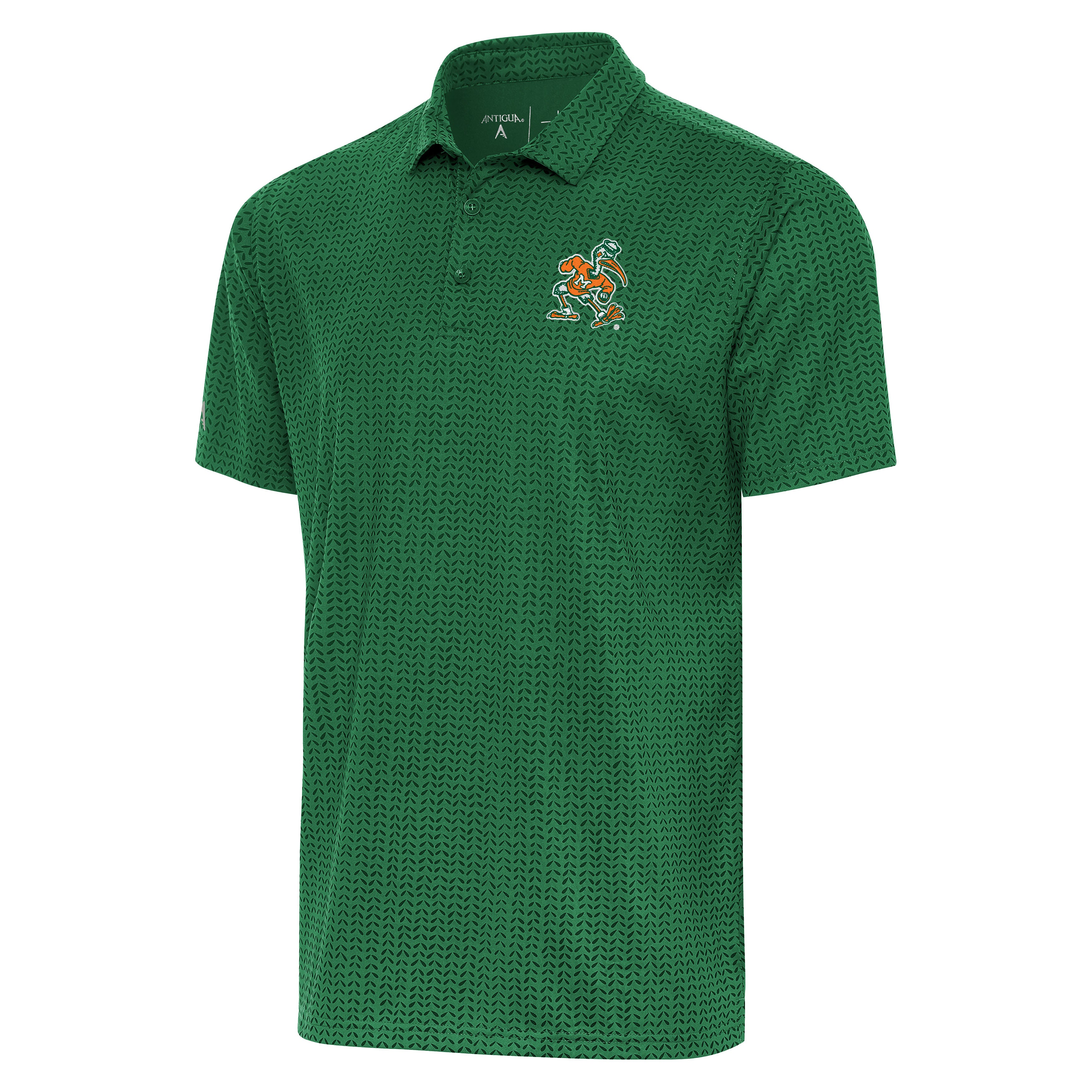 Miami Hurricanes Antigua Mashie Sebastian Polo - Dark Pine