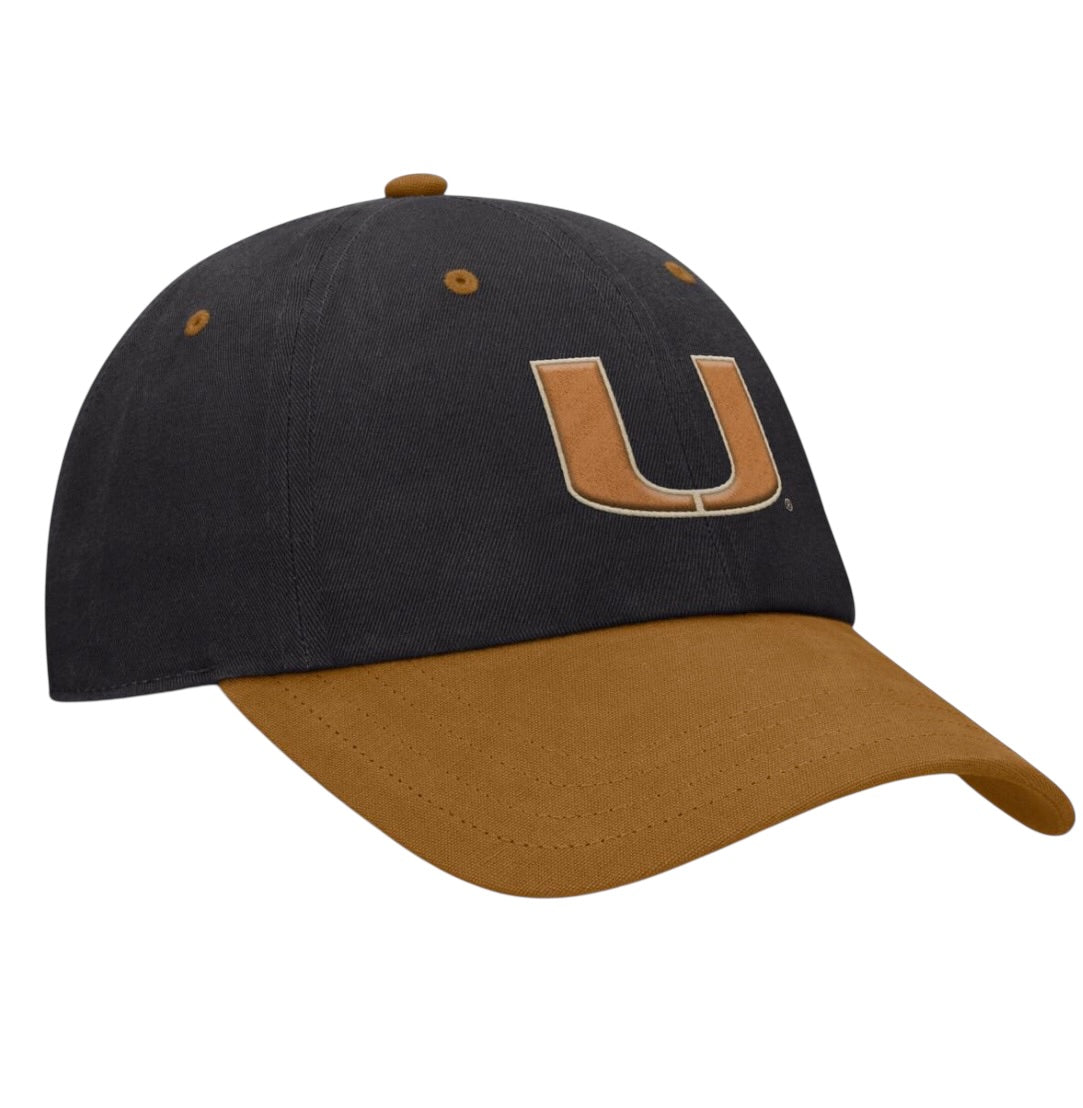 Miami Hurricanes Fanatics Myriad Adjustable Hat - Phantom Charcoal/Brown