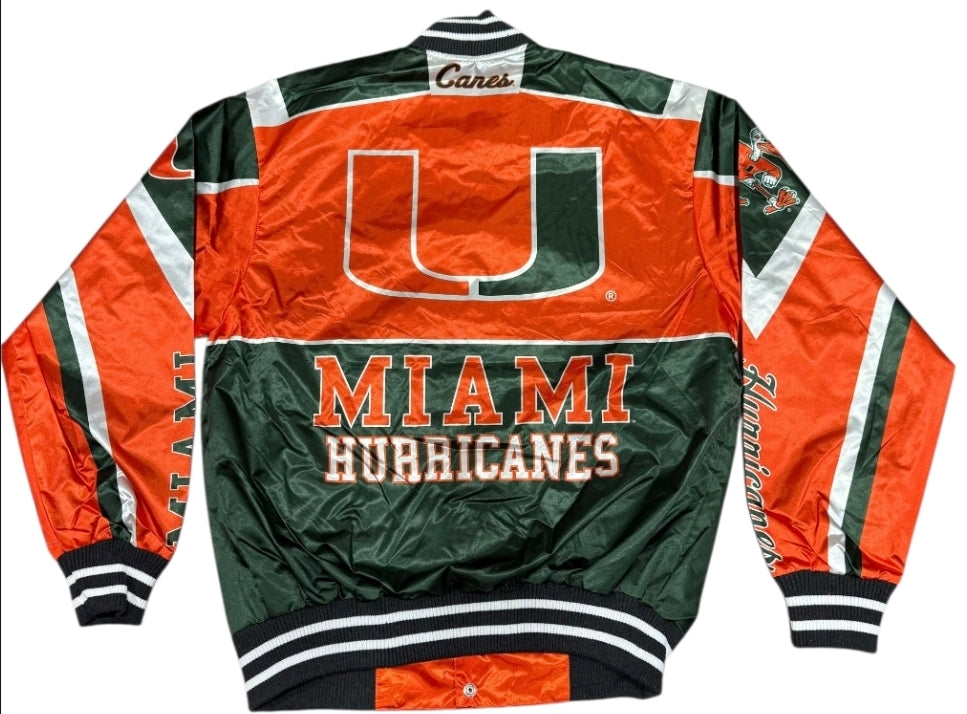 Miami Hurricanes Franchise Club Hyper Crush Satin Jacket