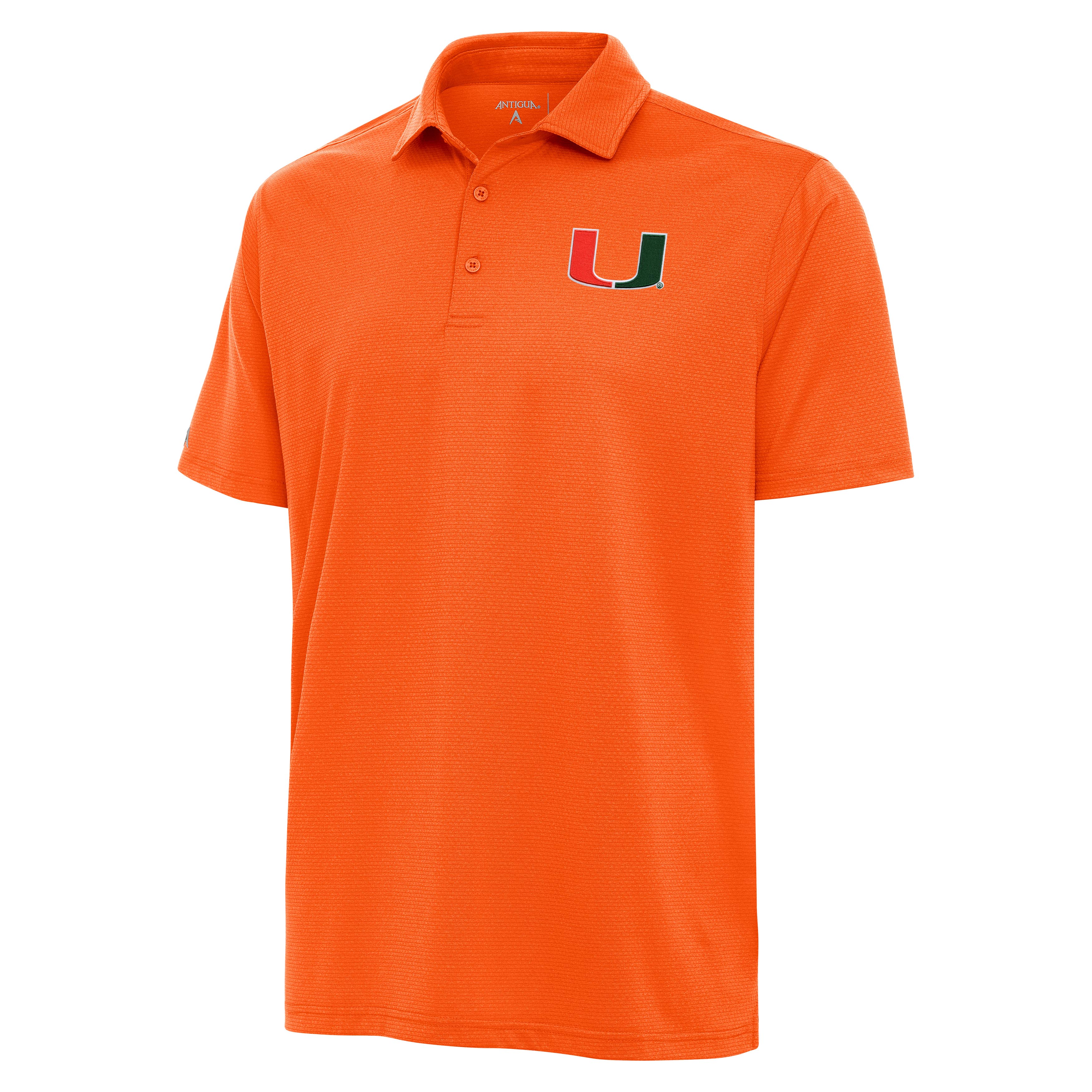 Miami Hurricanes Antigua U Logo Valid Textured Polo - Orange