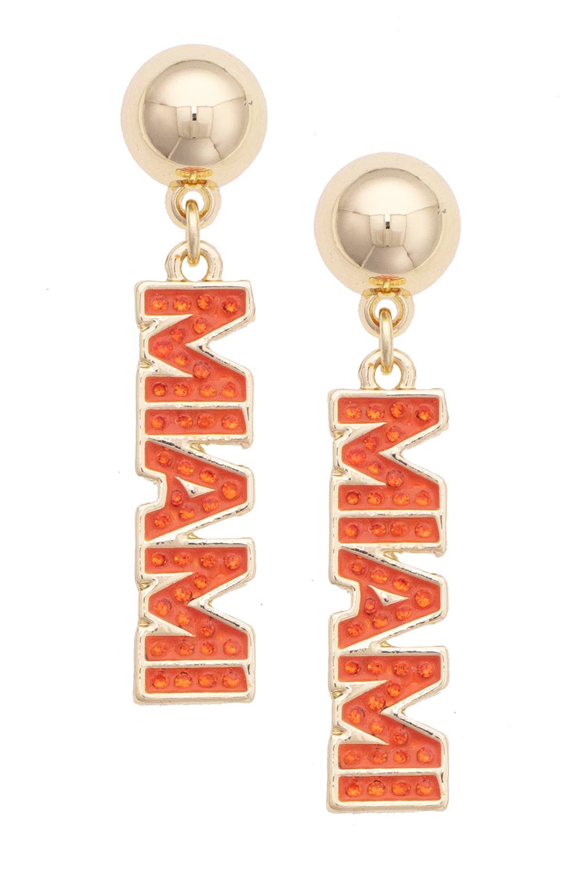 Miami Hurricanes Pave Outline Earrings