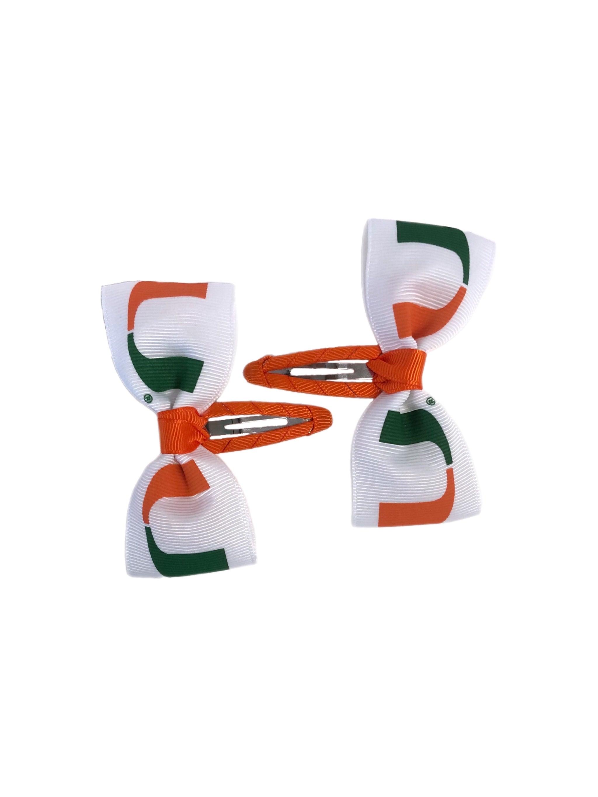 Miami Hurricanes Clippies Bow Hair Clip Pair