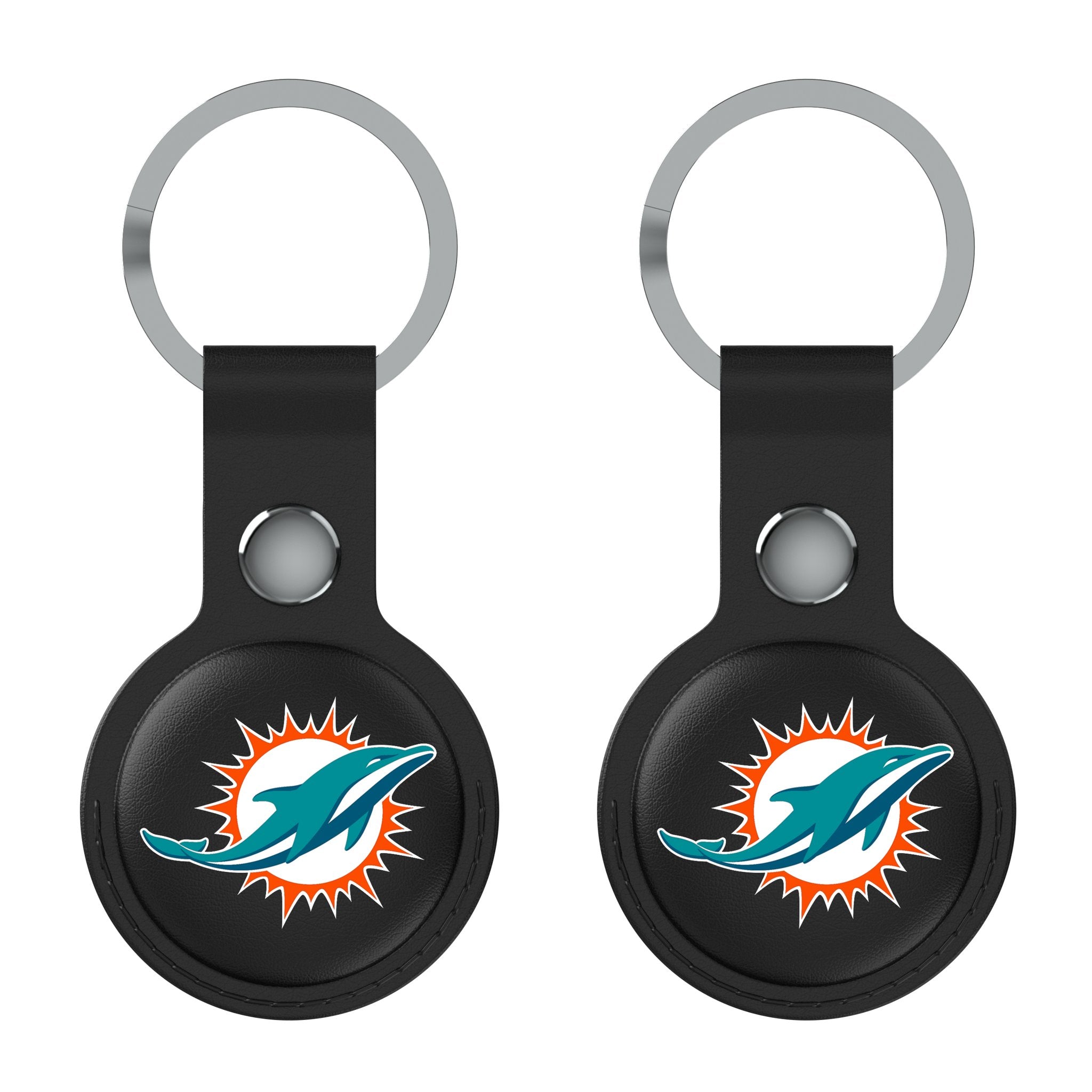 Miami Dolphins Insignia Black Airtag Holder 2-Pack