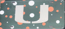 Miami Hurricanes Polka Dot w/Mirrored U Front License Plate Tag