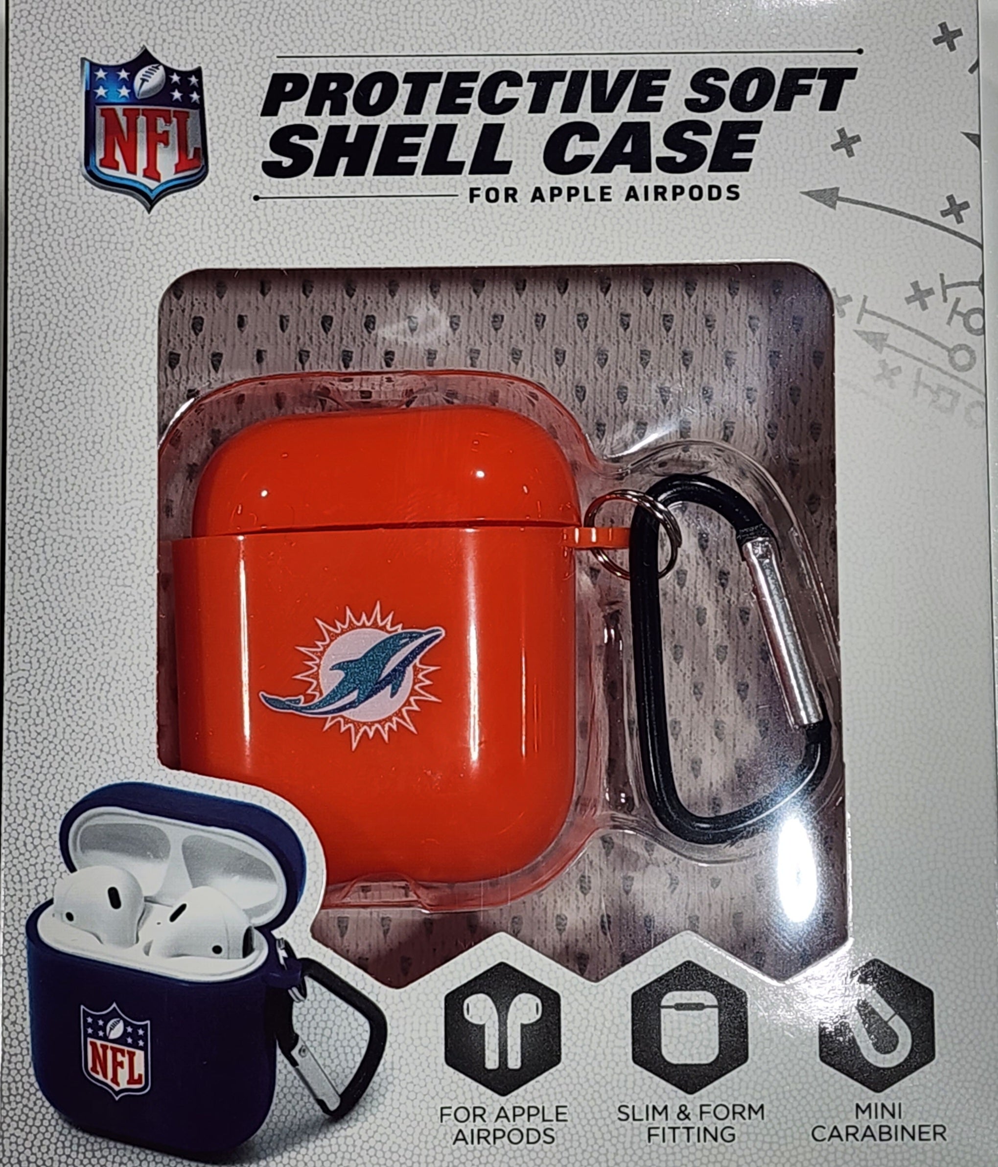 Miami Dolphins Protective Soft Sell AirPod Case - Orange