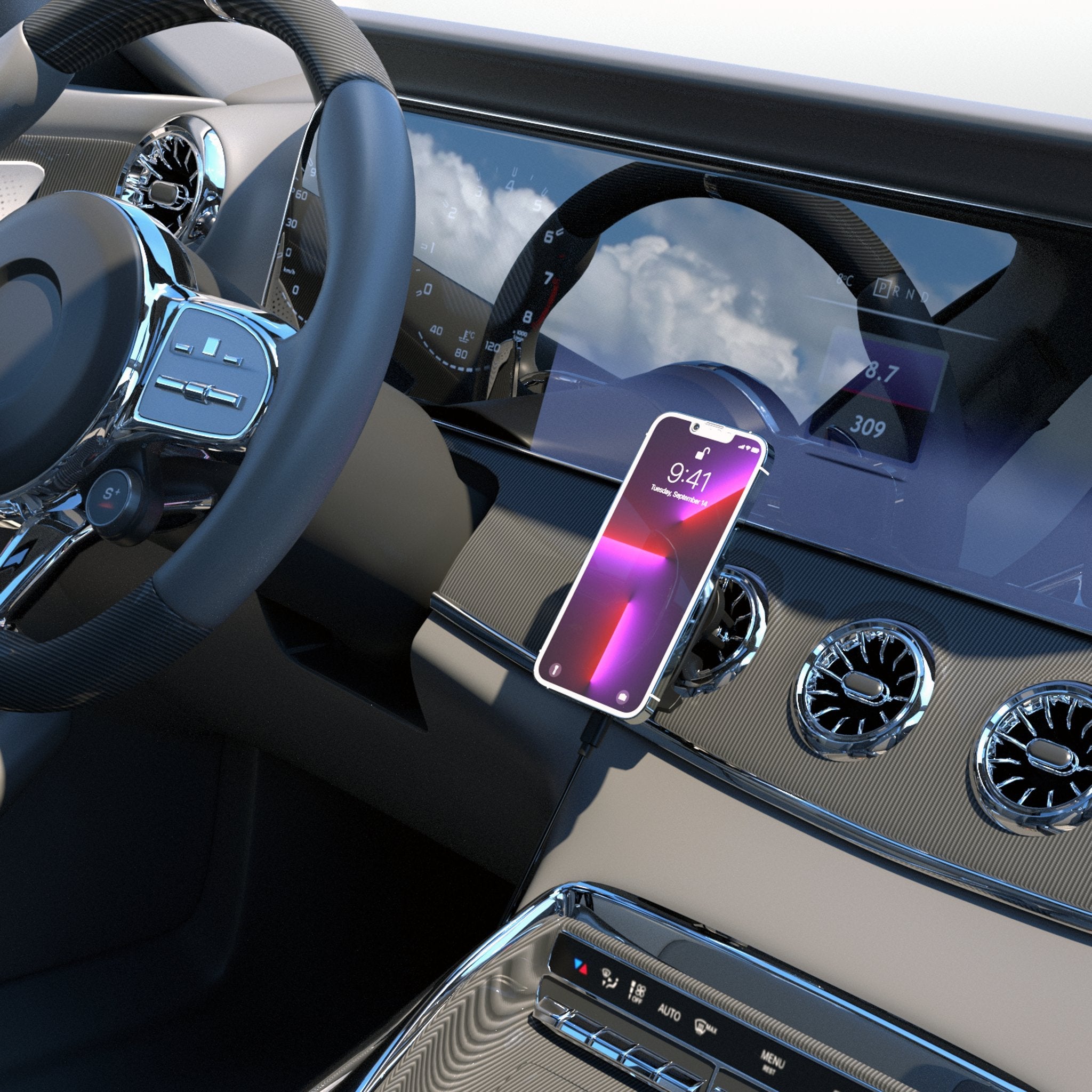 Miami Heat Linen Wireless Mag Car Charger
