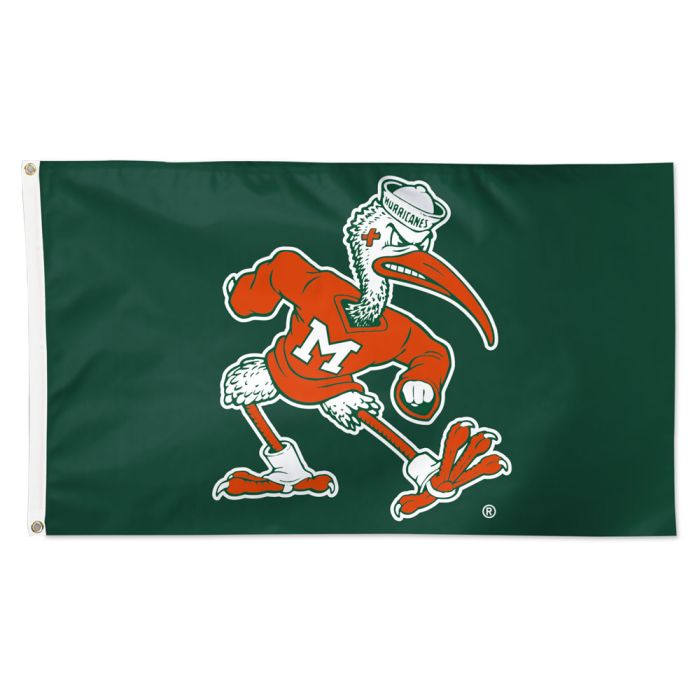 Miami Hurricanes Sebastian 3x5 Banner Flag - Green