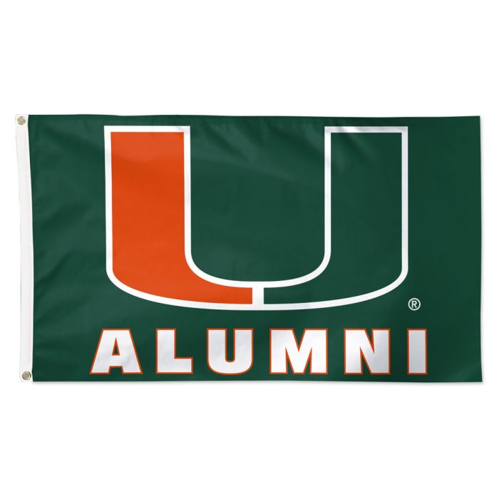 Miami Hurricanes Alumni 3'x5' Deluxe Flag - Green