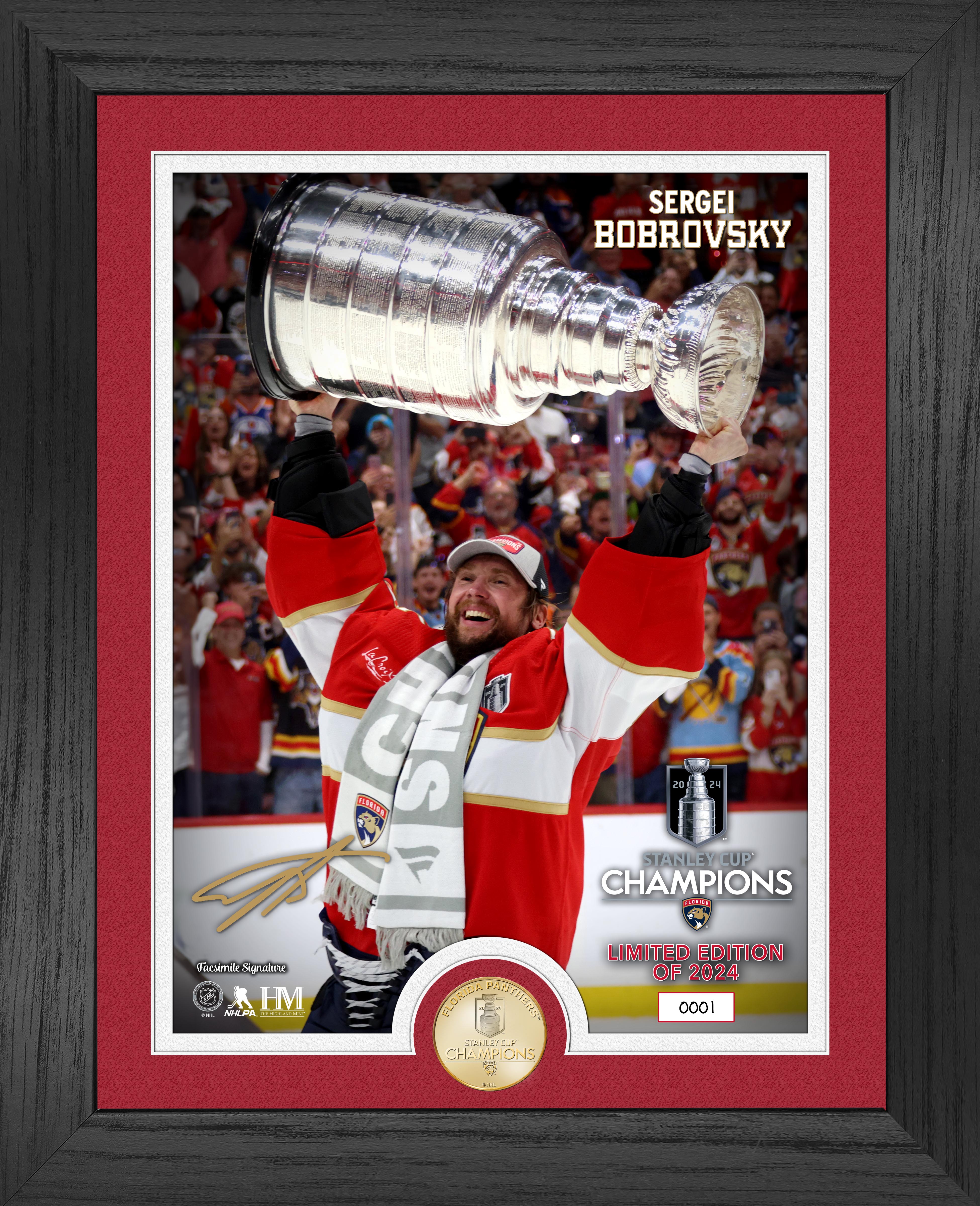 Sergei Bobrovsky Raising the Stanley Cup Bronze Coin Photo Mint