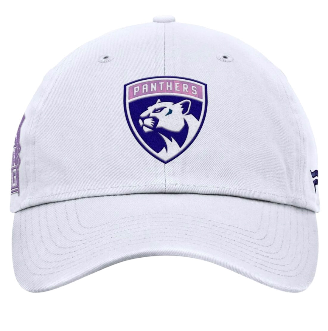 Florida Panthers Fanatics Hockey Fights Cancer Adjustable Hat - White