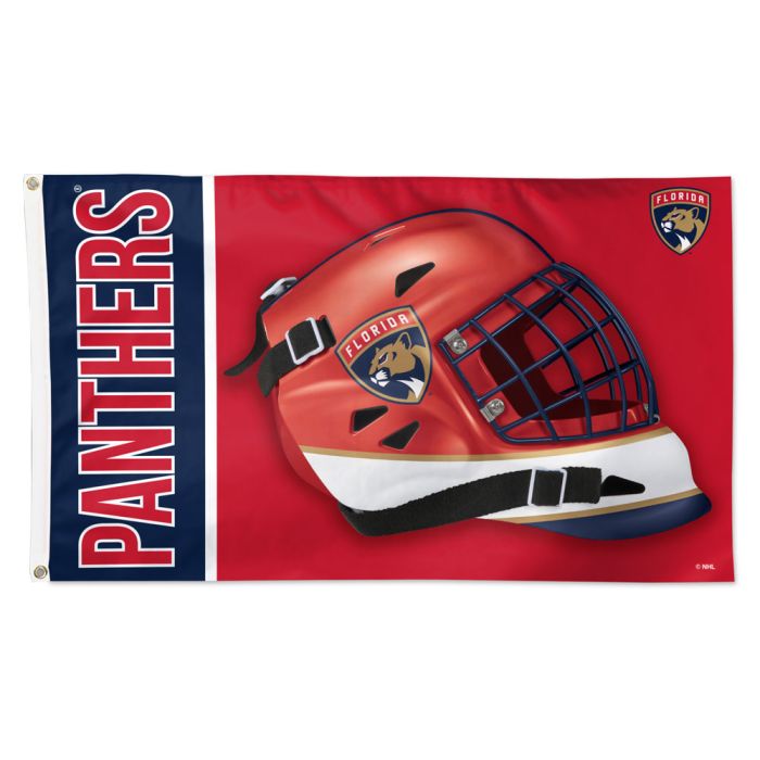 Florida Panthers Goalie Mask Banner Flag 3' x 5' - Red/Blue