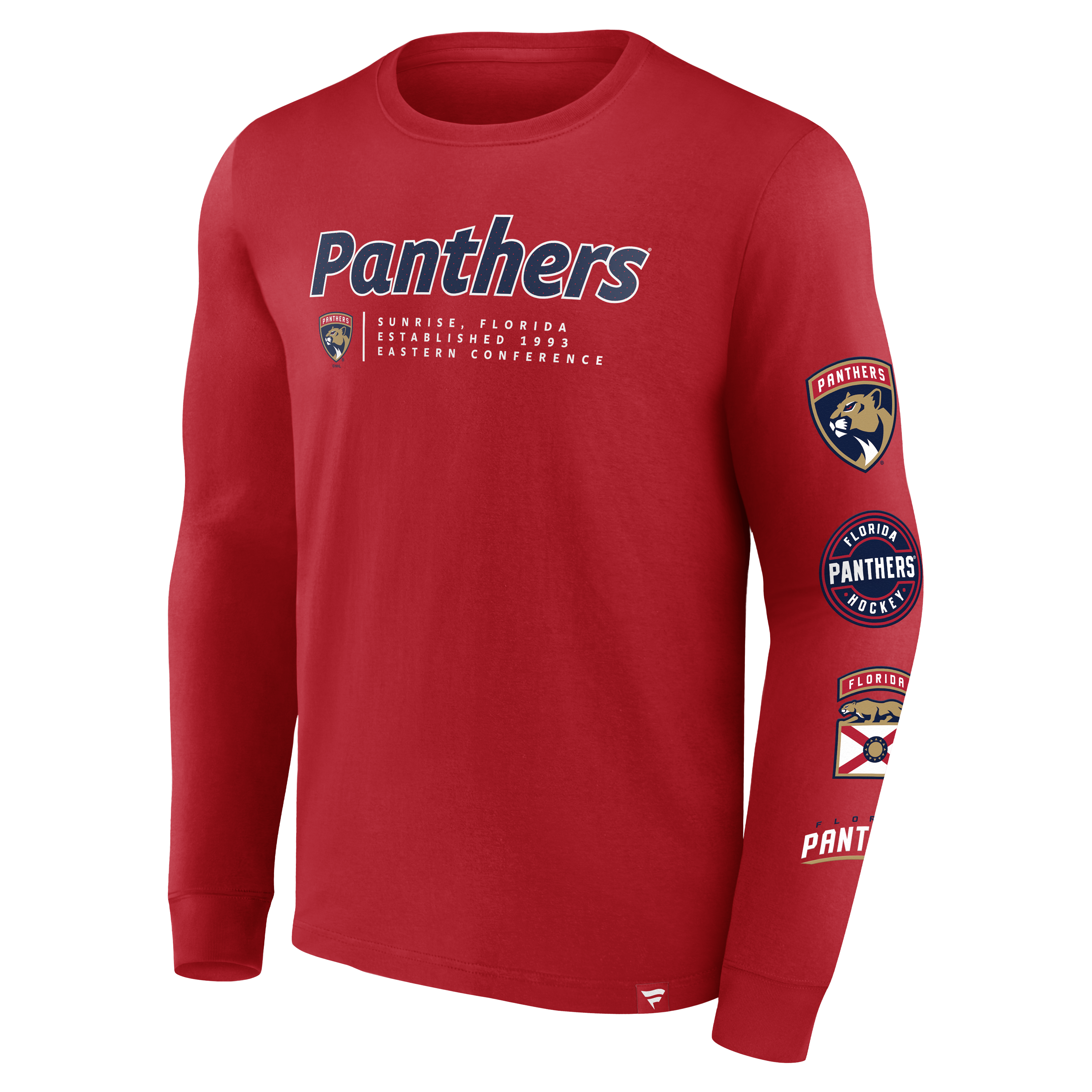 Florida Panthers Block Logo L/S Sleeve T-Shirt - Red