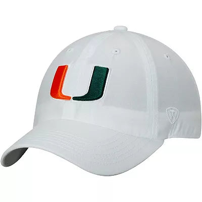 Miami Hurricanes TOW Staple Logo Woven Adjustable Hat - White