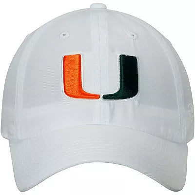 Miami Hurricanes TOW Staple Logo Woven Adjustable Hat - White