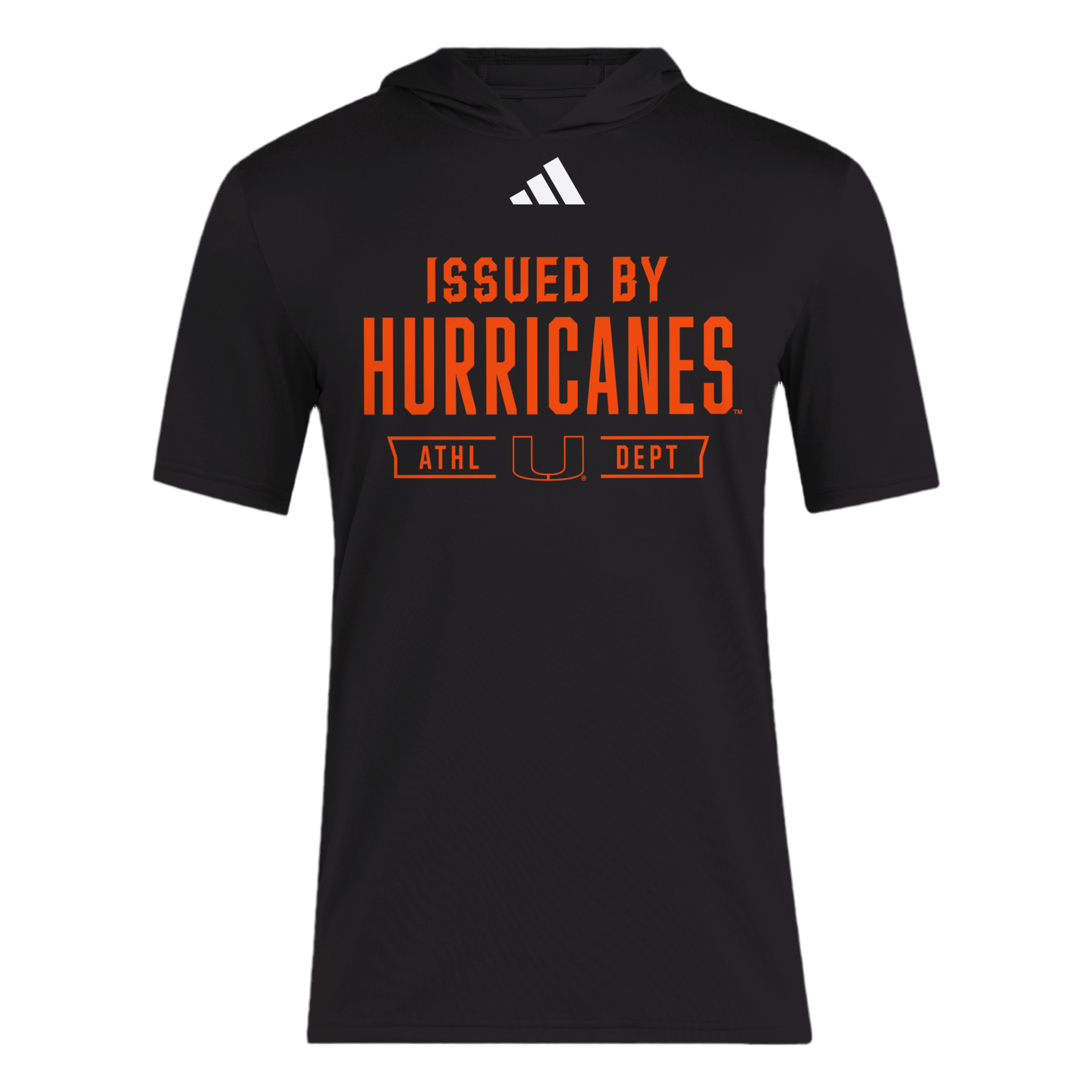 Miami Hurricanes adidas 2025 D4T Aeroready Performance Pregame Hoodie T-Shirt - Black